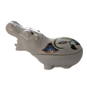 Elizabeth Arden 1982 Egyptian Treasures of the Pharaohs Hippo Candle Trinket Box